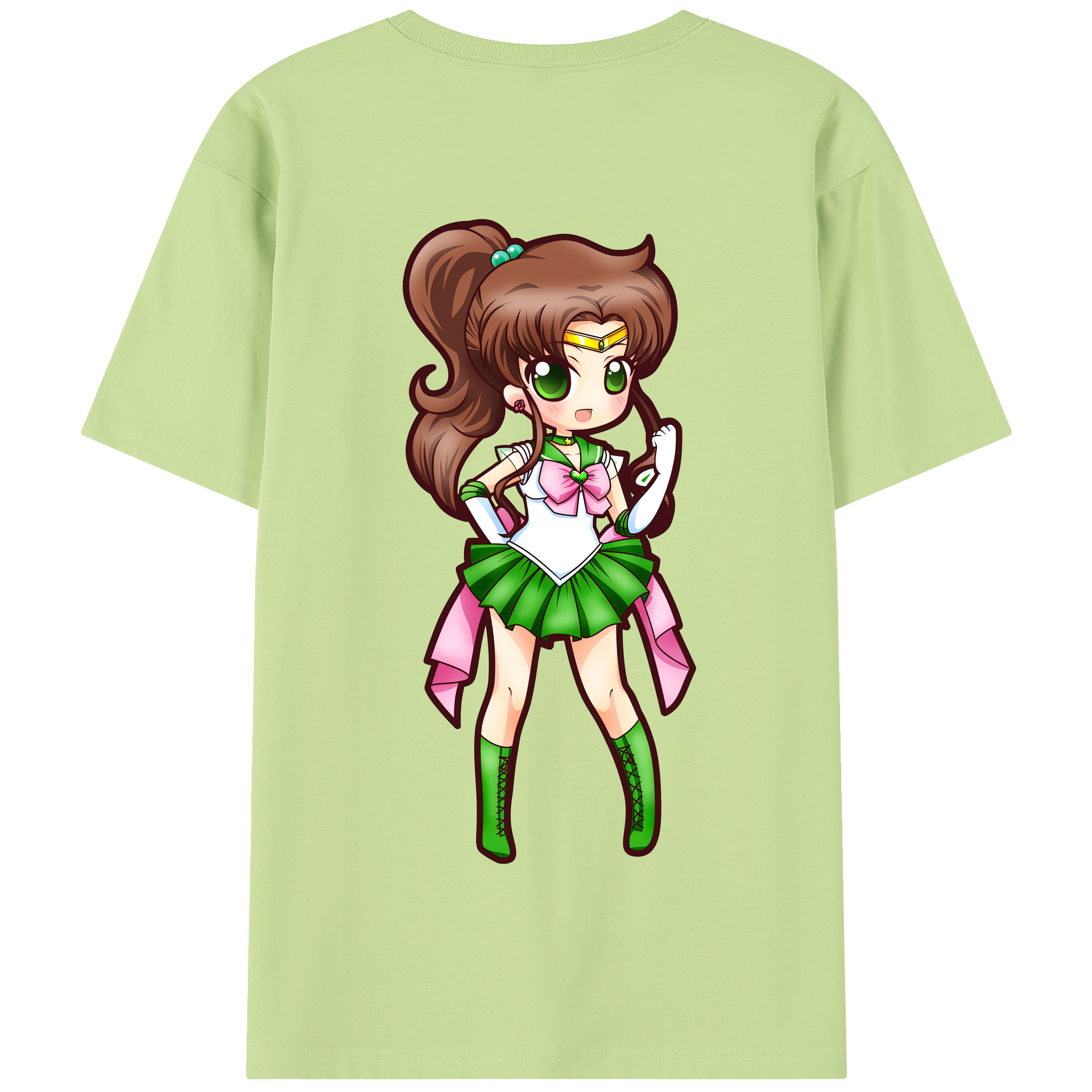 （画像用） 美少女戦士セーラームーン 木野 まこと きの まこと Sailor Moon Kino Makoto （セーラージュピター；Sailor Jupiter） 綿100％半袖Tシャツ（背面プリント）